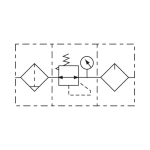 Onderhoudseenheid GA-mini serie, 3-delig IG 1,5-9 bar, BIG 200 PC-hoes, beschermkooi, afvoer