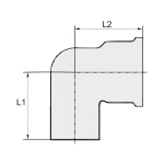 Winkelstück 90° IG/AG 1/2", 16 bar Messing blank