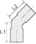 Angle connector 45° sharkbite series SD42 brass