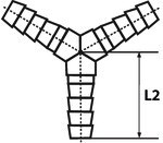 Y-slang verbindingsstuk LW4 messing