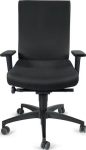 Bürodrehstuhl mit Armlehnen schwarz 400-520 mm mit Synchrontechnik, Polsterrückenlehne
