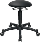 Drehhocker mit Rollen Sitzhöhe 420-550 mm Kunstlederpolster schwarz