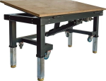 Werkbank schwenkbare Arbeitsplatte BxTxH 2000x800x750-1150 mm Stahl lichtgrau