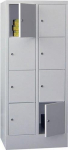 Compartimentenkast 8 compartimenten HxBxD 1518x600x500 mm RAL 7035 RAL 7035