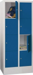 Compartimentenkast 8 compartimenten HxBxD 1518x600x500 mm RAL 7035 RAL 5010