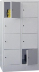 Compartimentenkast 8 compartimenten HxBxD 1518x800x500 mm RAL 7035 RAL 7035