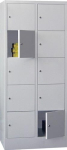 Fächerschrank 10 Fächer HxBxT 1850x800x500 mm RAL 7035 RAL 7035