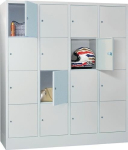 Fächerschrank 16 Fächer HxBxT 1518x1600x500 mm RAL 7035 RAL 7035