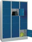 Fächerschrank 15 Fächer HxBxT 1850x1200x500 mm RAL 7035 RAL 5010