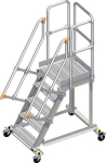 Treppe 60° beidseit. Handlauf 5 Stufen 600 mm breit, Höhe 1,2 m Ausladung 1500 mm