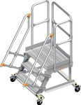Treppe 60° beidseit. Handlauf 3 Stufen 800 mm breit, Höhe 0,72 m Ausladung 1400 mm