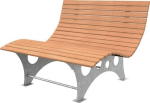 Park bench L1500xW1300xH1100 mm Douglas fir 70 kg WAVE-1.5/D