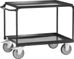 Table trolley 2 sheet metal trays Loading area 1000 x 700 mm, max. 400 kg TPE tyred, Fetra 4822/7016