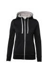 Damen-Kapuzenjacke Bonded Gr. schwarz/silber MG340 Hakro 255