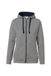 Damen-Kapuzenjacke Bonded Gr. grau meliert/tinte MG340 Hakro 255