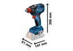 Cordless impact wrench GDX 18V-200 with 2x battery, in L-case Bosch 0.601.9J2.206