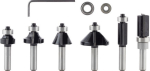 Edge milling cutter set 6-piece, 8 mm shank. for hand routers Bosch 2.607.017.469