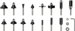 Fräser-Set 15-teilig, 6-mm-Schaft. für Handfräsen Bosch 2.607.017.471