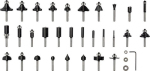 Fräser-Set 30-teilig, 6-mm-Schaft. für Handfräsen Bosch 2.607.017.474