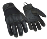 Gloves knuckle protector, leather black Touchsreen velcro fastener Ansell Ringers 536