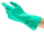Gloves nitrile chemical protection FDA Size 7 L=310 mm green Ansell Sol-Knit 39-122