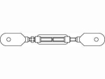 Turnbuckle DIN 1480 M 27, fzn with blade connection Heavy duty version