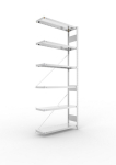 Anbauregal 1-zeilig, Rahmen zerlegt HxLxT 2500x1000x300 mm, verzinkt Meta Clip S3 AR 230/1650 kg 6 Böden