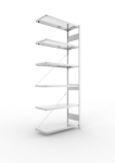 Anbauregal 1-zeilig, Rahmen zerlegt HxLxT 2500x1000x400 mm, verzinkt Meta Clip S3 AR 230/1650 kg 6 Böden