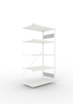Anbauregal 1-zeilig, Rahmen zerlegt HxLxT 2000x1000x600 mm, grau RAL 7035 Meta Clip S3 AR 230/1100 kg 5 Böden