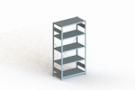 Basisrekken 1-regelig, frame gedemonteerd HxLxD 2000x1000x500 mm, gegalvaniseerd Meta Clip S3 GR 230/1100 kg 5 schappen