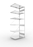 Anbauregal 1-zeilig, Rahmen zerlegt HxLxT 2500x1000x600 mm, verzinkt Meta Clip S3 AR 230/1650 kg 6 Böden