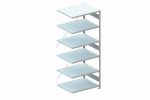 Anbauregal 1-zeilig, Rahmen zerlegt HxLxT 2500x1000x800 mm, verzinkt Meta Clip S3 AR 230/1650 kg 6 Böden