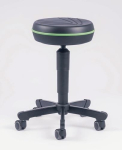 Draaikruk met wielen Zithoogte 455-580 mm verstelbaar PU-schuim zwart