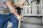 Stehleiter Alu treppengängig 2x5 Stufen mit 4 Holmverlängerungen H=1,14 m Munk Günzburger