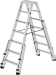 Stehleiter Alu treppengängig 2x7 Stufen mit 4 Holmverlängerungen H=1,61 m Munk Günzburger