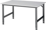 Werktisch B1500xT1000xH760-1080mm Melamine worktop Frame anthracite grey, RAL7016