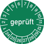 Meerjarige keuringssticker Ø 15 mm 100 badges gecontroleerd 2024 - 2029