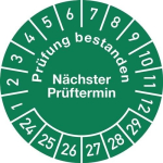 Meerjarige keuringssticker Ø 30 mm 100 badges Examen geslaagd 24-29
