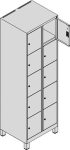 Vakkenkast met voetjes HxBxD 1950x600x500 mm Aantal vakken 2 x 5 Keuze uit kleuren