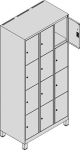 Vakkenkast met voetjes HxBxD 1950x900x500 mm Aantal vakken 3 x 4 Keuze uit kleuren