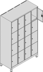 Vakkenkast met voetjes HxBxD 1950x1200x500 mm Aantal vakken 4 x 4 Keuze uit kleuren