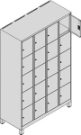 Vakkenkast met voetjes HxBxD 1950x1200x500 mm Aantal vakken 4 x 5 Keuze uit kleuren