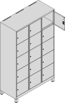 Vakkenkast met voetjes HxBxD 1950x1200x500 mm Aantal vakken 3 x 5 Keuze uit kleuren