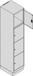 Vakkenkast met sokkel HxBxD 1950x400x500 mm Aantal vakken 1 x 4 Keuze uit kleuren