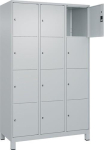 Vakkenkast met voetjes HxBxD 1950x1200x500 mm Aantal vakken 3 x 4 lichtgrijs, RAL 7035