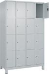Vakkenkast met voetjes HxBxD 1950x1200x500 mm Aantal vakken 4 x 4 lichtgrijs, RAL 7035