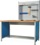Bovenkast met geperforeerd achterpaneel HxBxD 820x910x220 mm Lichtgrijs, kunststof rolluik