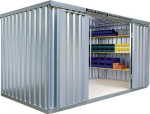 Galvanised material container disassembled, as a kit WxDxH 5080x2150x2150 mm