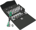 Socket spanner set with speed ratchet 3/8 ″, SW 6-19 mm 35 pcs. SB-Pack Wera 8100 ALL-in Zyklop