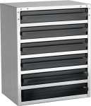 Small parts magazine W357xD435xH255mm steel 6 drawers Raaco ESD 250/6-3